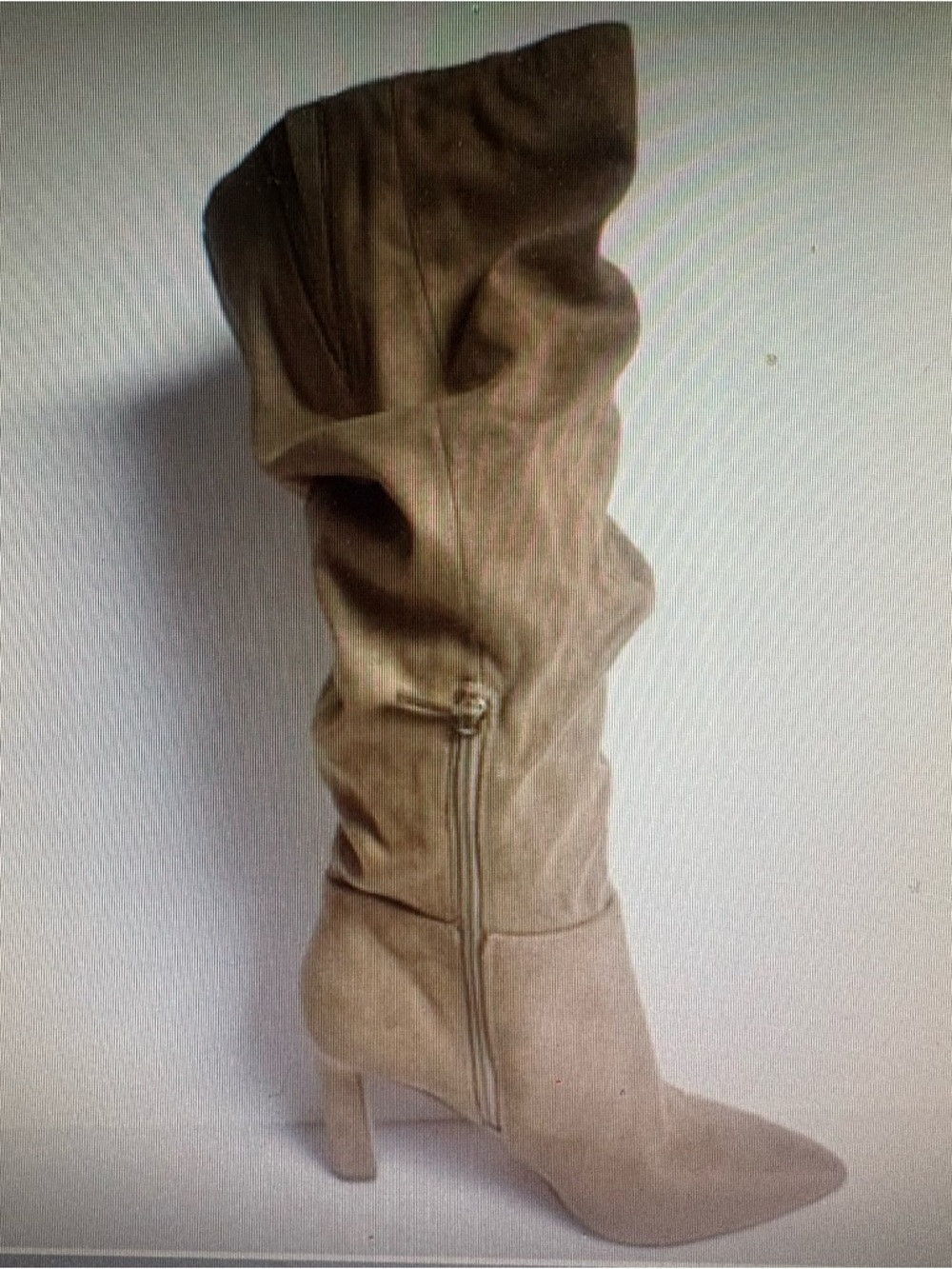 NWT Jessica Simpson Women's Taupe Microsuede Slouch Knee-High Heeled Boot